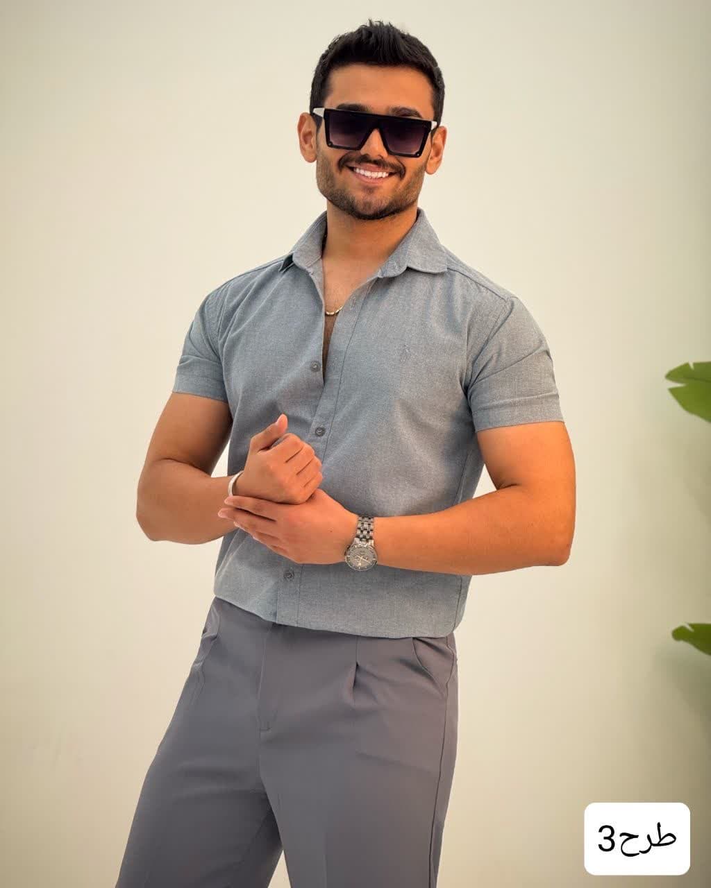photo_2025-06-01_17-40-18 پیراهن مردانه استین کوتاه پلاس_کد4291 - Image 1