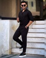 پیراهن مردانه مشکی بلندبلک_کد4334 - Image 3