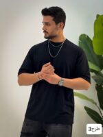 تیشرت مردانه مشکی مراکشی بیسیک_کد4352 - Image 4