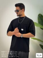 تیشرت مردانه مشکی مراکشی بیسیک_کد4352 - Image 3