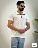 تیشرت مردانه نیم زیپ مراکشی سالار_کد4636 - Image 3