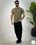 تیشرت مردانه نیم زیپ مراکشی سالار_کد4636 - Image 6