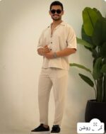 پیراهن مردانه لنین استین کوتاه_کد4385