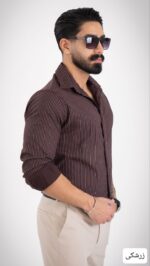 پیراهن مردانه راه راه اذین_کد4638 - Image 8