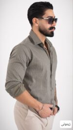 پیراهن مردانه راه راه اذین_کد4638 - Image 5