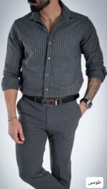 پیراهن مردانه راه راه سپهر_کد4704 - Image 4